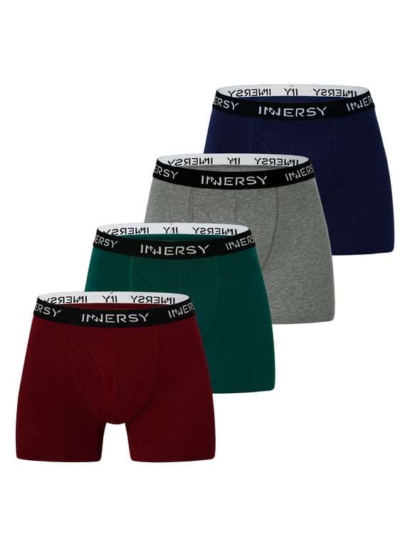 Men's Boxer Briefs Cotton Underwear for Men with Pouch Mens Underwear 4-Pack(2XL,Leisure Holiday)