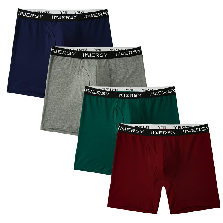 INNERSY Men's Boxer Briefs Cotton Underwear for Men with Pouch