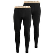 INNERSY Men's Lightweight Thermal Underwear Pants Long Johns Pants Base Layer 2-Pack(X-Large,2 Black)