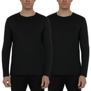 INNERSY Men's Lightweight Thermal Underwear Tops Long Johns Baselayer Shirt 2-Pack(Large,2 Black)