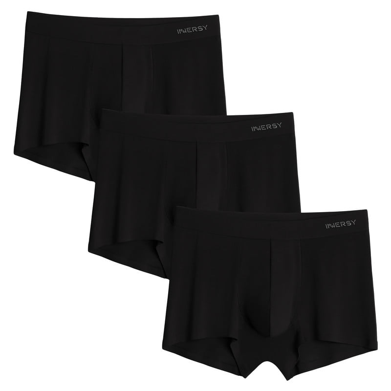 INNERSY Men's Micro Modal Boxer Briefs No Show Short Leg Trunks ...