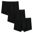 thumbnail image 1 of INNERSY Men's Micro Modal Boxer Briefs No Show Short Leg Trunks Underwear 3 Pack (L, Black), 1 of 7