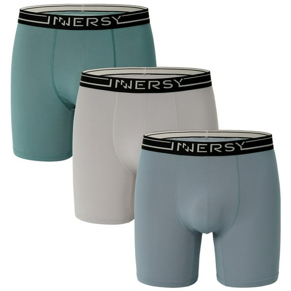 INNERSY Men's Soft Underwear No Fly Modal Boxer Briefs Tagless Trunks 3-Pack(S,Light Mist)