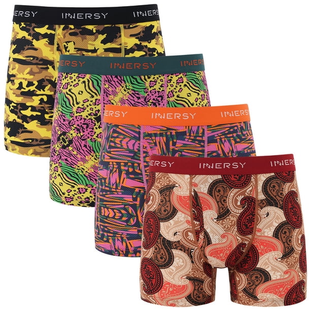 INNERSY Men's Underwear Soft Mesh Breathable Boxer Briefs 4-Pack(X