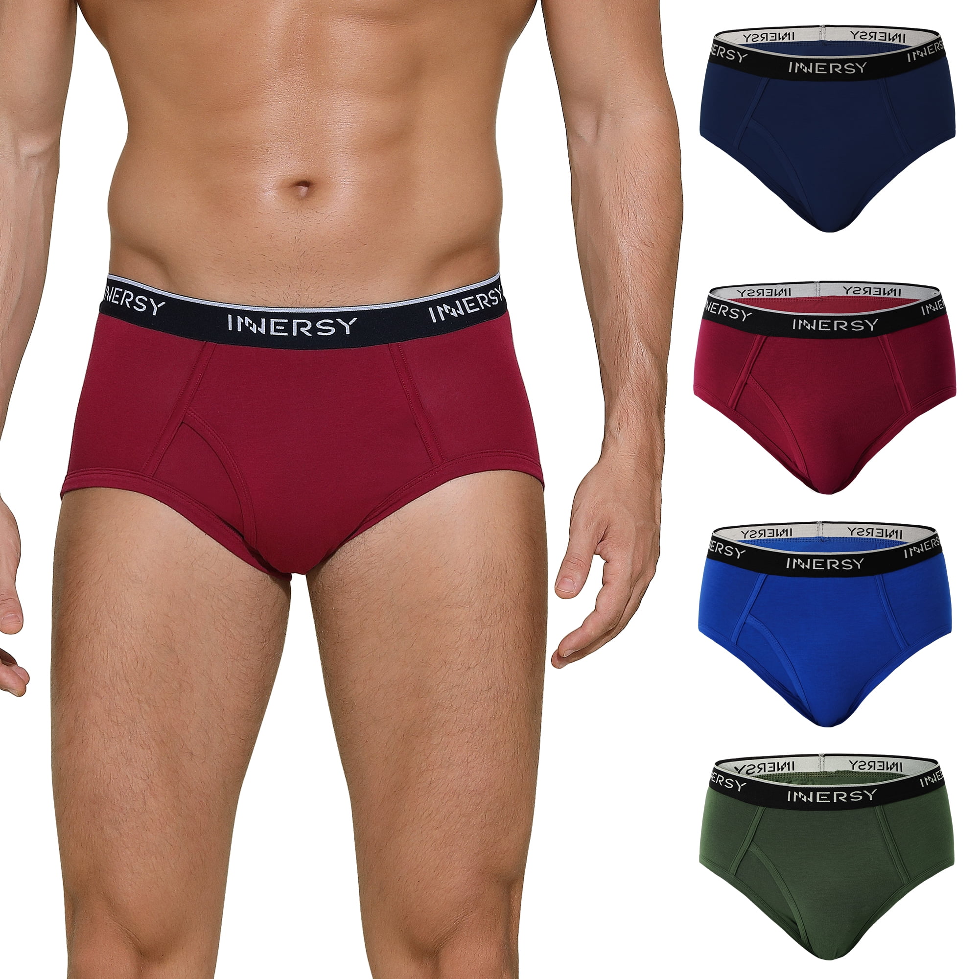 INNERSY Mens Briefs Breathable Cotton Underwear for Men 4 Pack