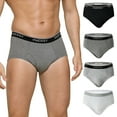 thumbnail image 1 of INNERSY Mens Briefs Breathable Cotton Underwear for Men 4 Pack(2XL,Black/White/Gray), 1 of 7