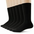 thumbnail image 1 of INNERSY Mens Cotton Socks Casual Crew Socks Business Dress Socks for Men 6 Pairs (L, Black), 1 of 6
