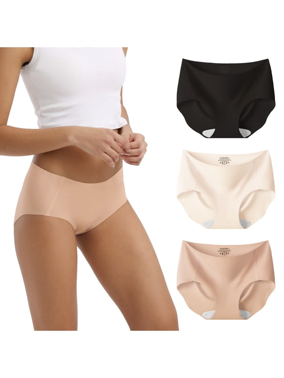 No Show Underwear for Women Seamless Hipster Soft No Panty Line 3-Pack(M,Soft Shades)