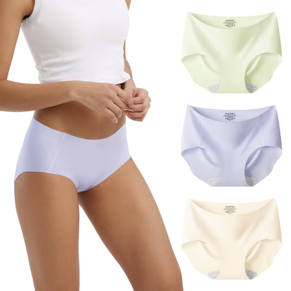 INNERSY No Show Underwear for Women Seamless Hipster Soft No Panty Line 3-Pack(S,Fresh Tones)
