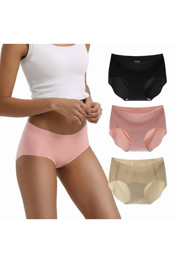 No Show Underwear for Women Seamless Hipster Soft No Panty Line 3-Pack(XL,Black/Pink/Nude)
