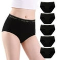 thumbnail image 1 of INNERSY Period Underwear High Waist Cotton Postpartum Womens Menstrual Panties 5 Pack(S,Black), 1 of 6