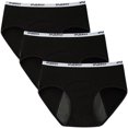 thumbnail image 1 of INNERSY Period Underwear for Teen Girls Cotton Leakproof Menstrual Panties 3 Pack (8-10 Years,Black with White Piping), 1 of 9