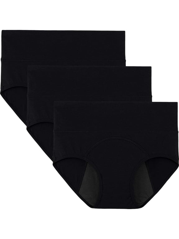 Period Underwear for Women High Waisted Postpartum Maternity Panties 3-Pack(3XL,Black)