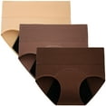 thumbnail image 1 of INNERSY Period Underwear for Women High Waisted Postpartum Maternity Panties 3-Pack(L,Khaki), 1 of 10