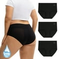 thumbnail image 1 of INNERSY Womens Plus Size Period Underwear - High Waist Rayon from Bamboo 3-Pack, 50ml Heavy Flow(4XL,Black), 1 of 12