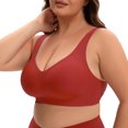 thumbnail image 1 of INNERSY Plus Size Seamless Wireless Bra for Women Full Coverage No Underwire Everyday Bralette(XL,Red), 1 of 7