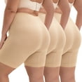 thumbnail image 1 of INNERSY Plus Size Slip Shorts for Women Stretchy High Waist Boyshorts Underwear 3 Pack(XL,Nude), 1 of 10