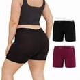 thumbnail image 1 of INNERSY Plus Size Womens Boxer Briefs Modal 5" Boxers High-Waisted light Underwear 2 Pack(3XL,Night Red), 1 of 8