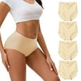 thumbnail image 1 of INNERSY Seamless High Waist Briefs Underwear for Women Soft No Show Panties 4 Pack(M,Nude), 1 of 9