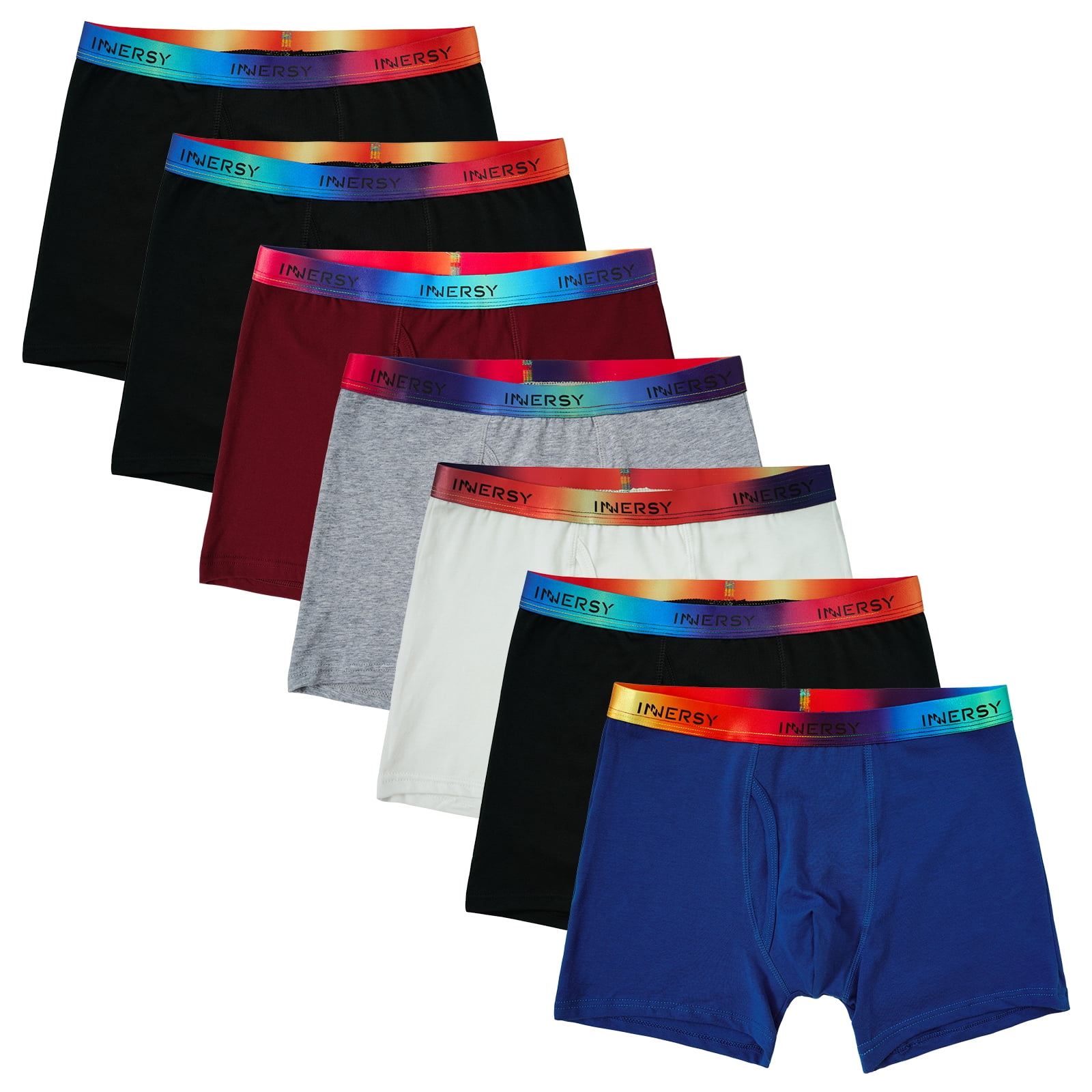 INNERSY Teen Boys' Cotton Underwear Colorful Boxer Briefs Age 8-16 Kids ...