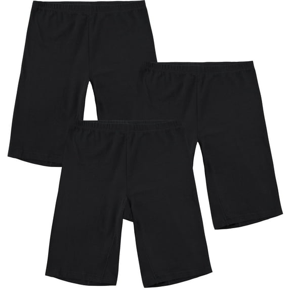 INNERSY Teen Girl's Cotton Slip Shorts for Under Dresses Breathable Boxer Panties 3-Pack (12-14 Years,Black)