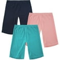 thumbnail image 1 of INNERSY Teen Girl's Cotton Slip Shorts for Under Dresses Breathable Boxer Panties 3-Pack (14-16 Years,Pink/Green/Blue), 1 of 6