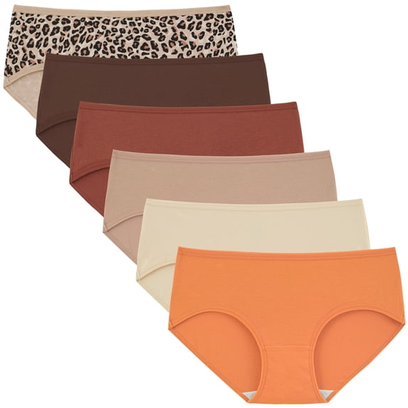 INNERSY Girls Cotton Underwear Full Coverage Teen Panties Size 8-16, 6 Pack(8-10 Years,Safari Fun)