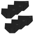thumbnail image 1 of INNERSY Teen Girls Underwear Cotton Briefs Black Girls Panties 6 Pack(12-14years,Black with logo), 1 of 10