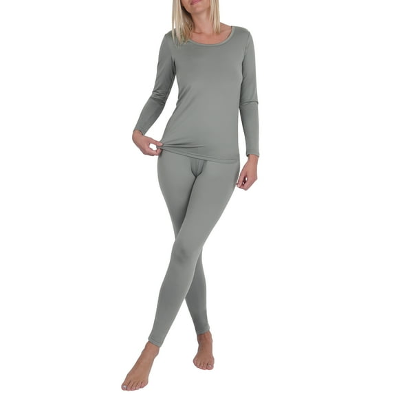 INNERSY Thermal Underwear for Women Fleece Lined Base Layer Top and Bottom Set