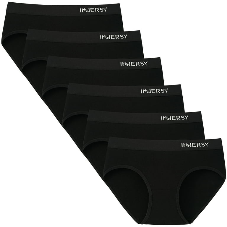 INNERSY Girl's Period Underwear Cotton Menstrual Panties for First Period  Starter 3-Pack (L(12-14 yrs), Various Black)