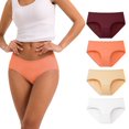 thumbnail image 1 of INNERSY Underwear for Women Cotton Hipster Breathable Panties 4 Pack(2XL,Red Spice), 1 of 9