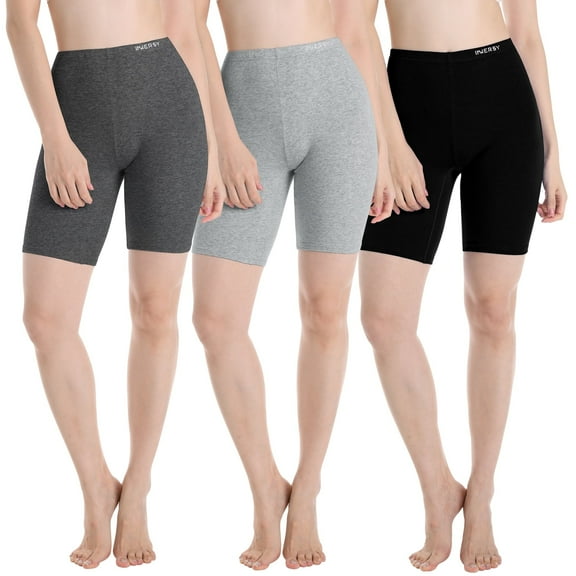 INNERSY Women's Anti Chafing Boyshorts Cotton Summer Shorts Under Dress 3-Pack(Large,Gray)