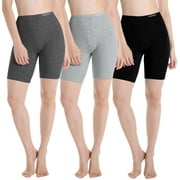 INNERSY Womens Anti Chafing Boyshorts Cotton Summer Shorts Under Dress 3-PackLarge,Gray