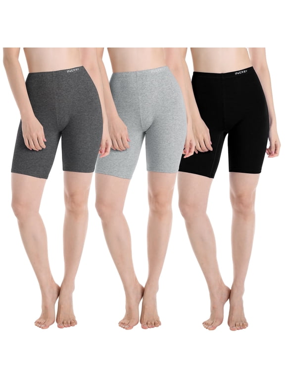 Women's Anti Chafing Boyshorts Cotton Summer Shorts Under Dress 3-Pack(Large,Gray)