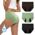 thumbnail image 1 of INNERSY Women's Rayon from Bamboo Period Underwear - High Waist Leakproof Briefs for Heavy Flow, Breathable 3-Pack(2XL,Green Dark), 1 of 9