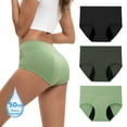 thumbnail image 1 of INNERSY Women's Rayon from Bamboo Period Underwear - High Waist Leakproof Briefs for Heavy Flow, Breathable 3-Pack(M,Black/Dark gray/Green), 1 of 9