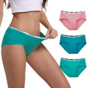 INNERSY Womens Bamboo Underwear Ultra Soft Hipster Silky Panties 3-PackLarge,Bright