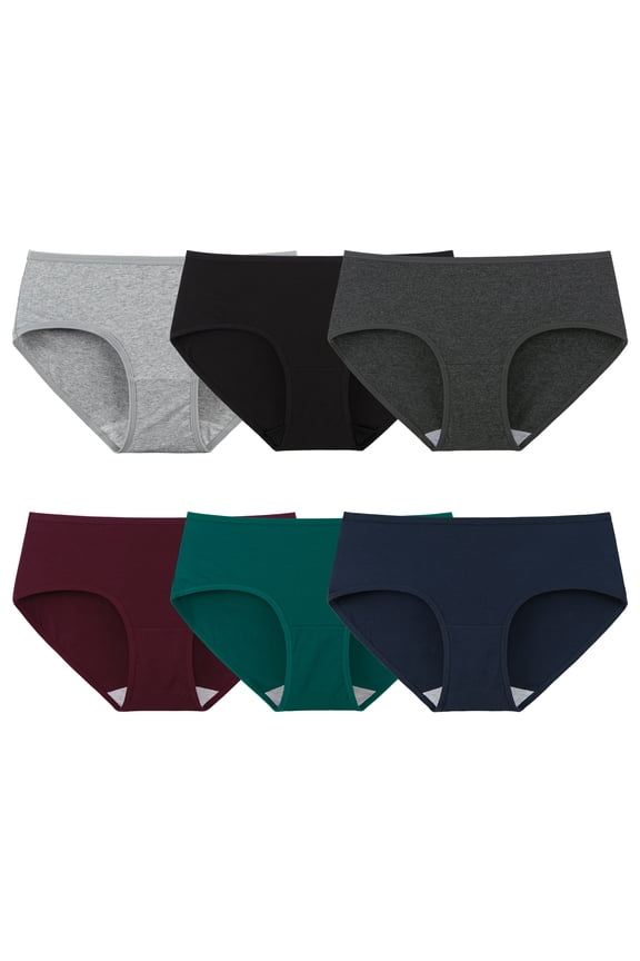 Women's Cotton Underwear Hipster Panties 6 Pack Breathable Stretch Fit(L,Classic)