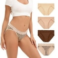 thumbnail image 1 of INNERSY Women’s High Cut Lace Bikini Panties Soft Cotton Underwear 4-Pack(XL,Autumn Leaves), 1 of 9