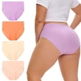 thumbnail image 1 of INNERSY Women's Plus Size High Cut Cotton Underwear High Waist Panties 4 Pack(3XL,Warm Tones), 1 of 7