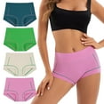 thumbnail image 1 of INNERSY Women's High-Waist Cotton Boxer Briefs 4-Pack - Comfortable Boyshort Underwear(L,Spring Contrast), 1 of 7