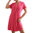 thumbnail image 1 of INNERSY Women's Nightgown Short Sleeve Button Down Soft V Neck Sleepshirt(M,Rose), 1 of 9