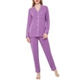 thumbnail image 1 of INNERSY Women's Pajamas Set Long Sleeve Sleepwear Button Down Nightwear Soft Pj Lounge Sets (S, Purple), 1 of 7