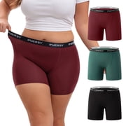 INNERSY Womens Plus Size Boxer Underwear Rayon from Bamboo 3 Pack4XL,Dark