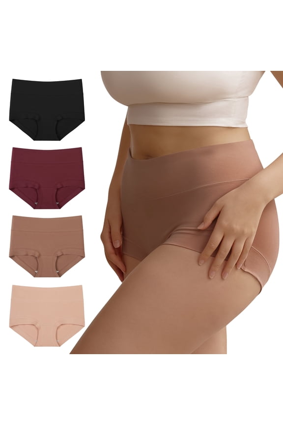Women's Plus Size Cotton Boxer Briefs XL-5XL High Waist Boyshort Underwear 4 Pack(3XL,Sunset Glow‌)