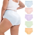 thumbnail image 1 of INNERSY Women's Plus Size Cotton Underwear XL-6XL High Waisted Briefs Panties 5-Pack(5XL,Bloom), 1 of 8