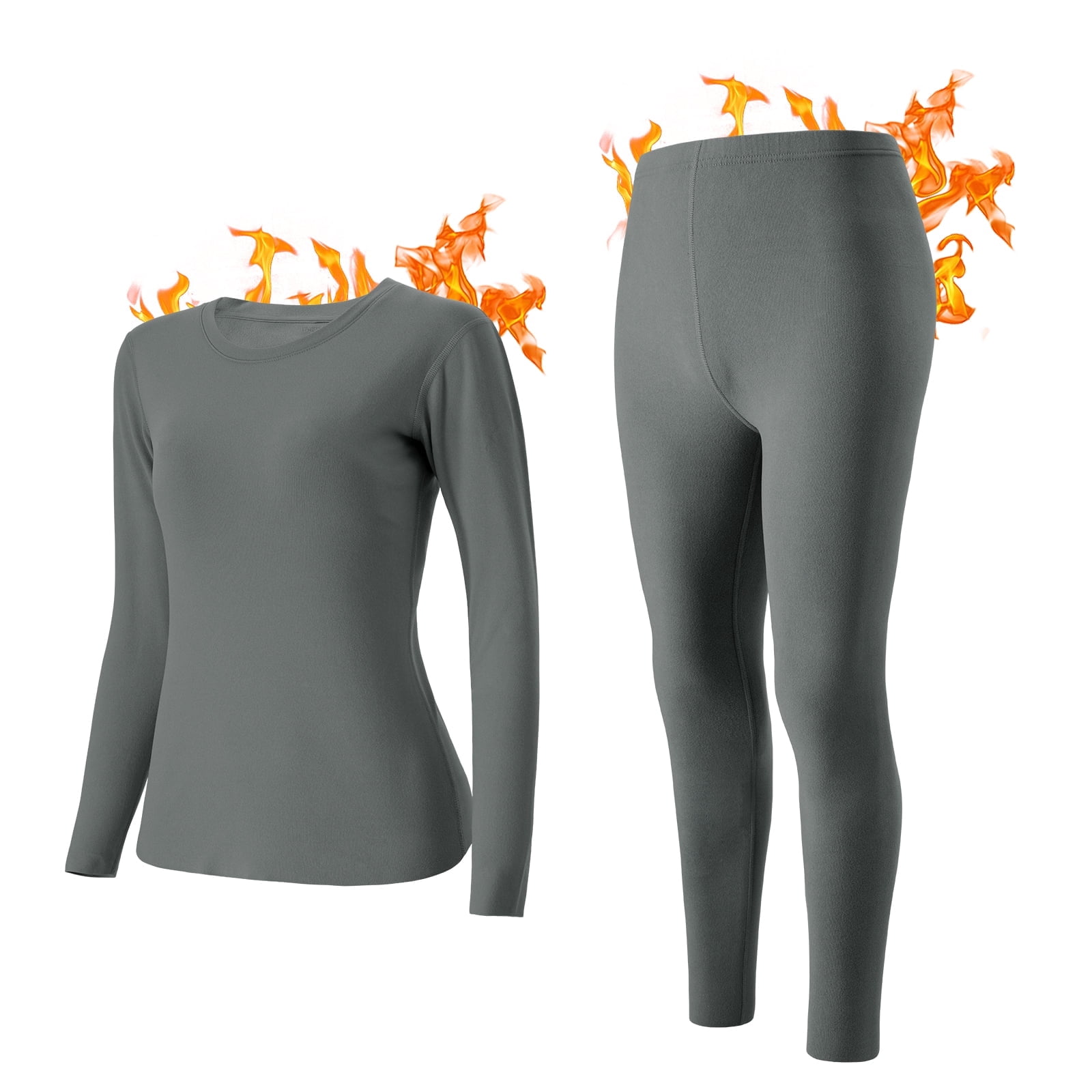 INNERSY Women's Mid-Weight Thermal Underwear Set, Long Johns Ski Top ...