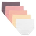 thumbnail image 1 of INNERSY Women's Cotton High Waisted Briefs 5-Pack Postpartum Full Coverage Underwear(L,Violet Blush), 1 of 9