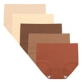 thumbnail image 1 of INNERSY Women's Cotton High Waisted Briefs 5-Pack Postpartum Full Coverage Underwear(XL,Light Brown), 1 of 9