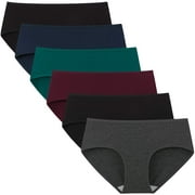 INNERSY Women's Underwear Cotton Stretch Hipster Ladies Breathable Panties 6 Pack (L, Dark Vintage)